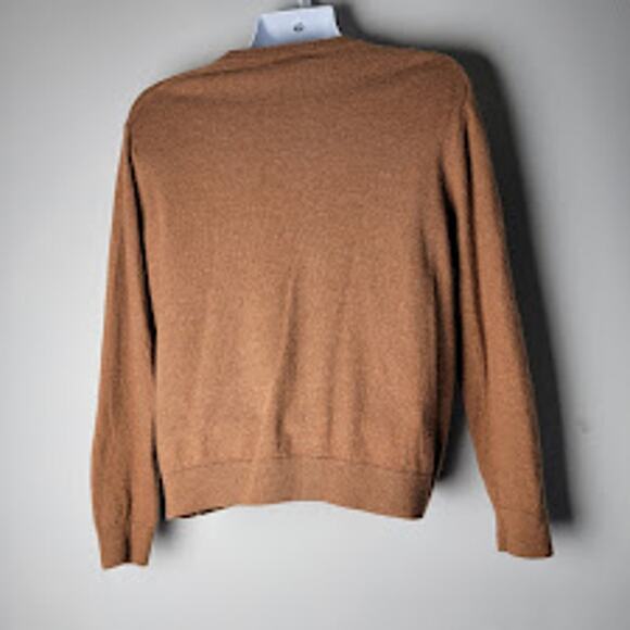 100% Merino Wool Hart Schaffner Marx Men’s XL Sweater Brown V-Neck Pullover - Picture 2 of 7